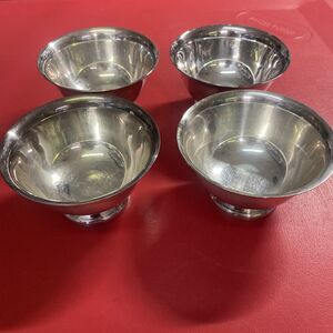 4 REED & BARTON Paul Revere Design Miniature 3.5" Bowl Trinket Dish Dipping VTG